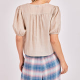 Light Taupe Day’s End Front Tie Blouse