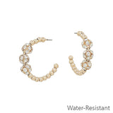 Water Resistant Golden Glow Pave Hoops