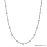 Water Resistant Silver Starlight Layered Bead Necklace
