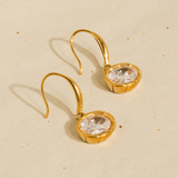 Maeve Oval CZ Drop Earrings
