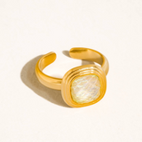 Maribel 18K Gold Vintage Square Statement Ring