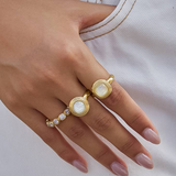 Maribel 18K Gold Vintage Square Statement Ring