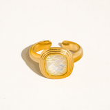 Maribel 18K Gold Vintage Square Statement Ring