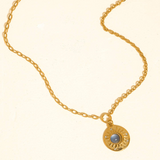 Maris Blue Stone Medallion Necklace