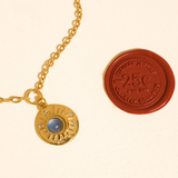 Maris Blue Stone Medallion Necklace
