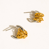 Marlowe Two-Tone Sculptural Knot Stud Earrings