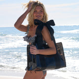 Midnight Black Bow Jelly Tote Bag