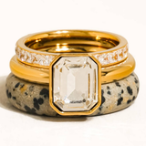 Monroe Dalmatian Stone Mixed Stack Ring Set