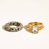Monroe Dalmatian Stone Mixed Stack Ring Set