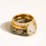 Monroe Dalmatian Stone Mixed Stack Ring Set