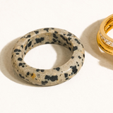 Monroe Dalmatian Stone Mixed Stack Ring Set
