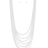 Classic Elegance 7 Layer Beaded Necklace – White