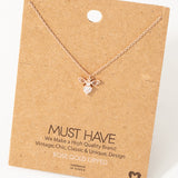 Rhinestone Bee Necklace - Rose Gold