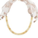 Gold/Beige Half Marble Beaded Scarf Necklace