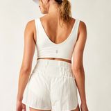 Never Better Crop Cami - White