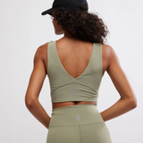 Never Better Crop Cami - Sage Stone
