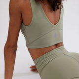 Never Better Crop Cami - Sage Stone