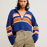 Striped Greta Half Zip