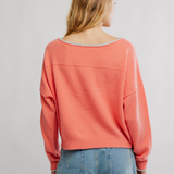 See Me Pullover - Coral Rimson Combo