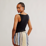 Ash Knit Top - Solid Black