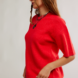 Margot Sweater Tee - Cherry Pop Melange