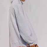 A Cut Above Mock Neck - White Heahter Grey