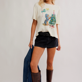 Merry Meowy Tee - Ivory Combo