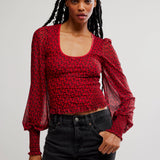 Dottie Knit Top Printed - Salsa