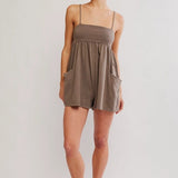 Hot Shot Strappy Romper - Pewter