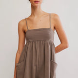 Hot Shot Strappy Romper - Pewter