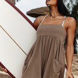 Hot Shot Strappy Romper - Pewter
