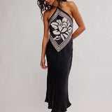 Citrine Midi Dress - Raven Combo