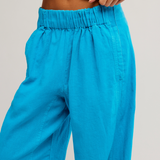 Days End Linen Pull On Pants - Hawaiian Ocean
