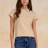 Oatmeal Cap Sleeve Pullover Sweater
