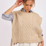 Oatmeal Jovie Side Tie Sweater Vest