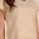 Oatmeal Cap Sleeve Pullover Sweater