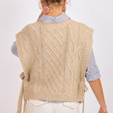 Oatmeal Jovie Side Tie Sweater Vest