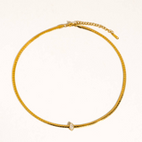 Odette Marquise CZ Box Chain Choker Necklace