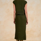 Olive Haven Ribbed Knit Midi Dress