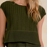 Olive Haven Ribbed Knit Midi Dress
