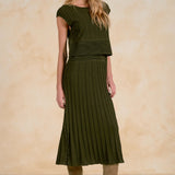 Olive Haven Ribbed Knit Midi Dress