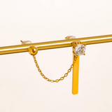 Riley CZ Chain Link Drop Earring Set