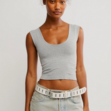 Clean Lines Muscle Cami - Heather Grey