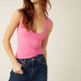 Clean Lines Muscle Cami - Lucky Pink
