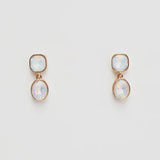 Gold AB Stone Drop Earrings