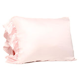 Ruffled Satin Pillowcase - Pink - Standard