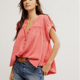 Horizons Double Cloth Top - Coral Paradise