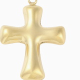 Gold Bubble Cross Charm