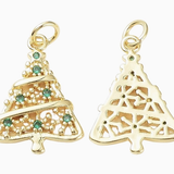 Gold Evergreen Christmas Tree Charm