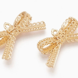 Gold Lacey Bow Charm